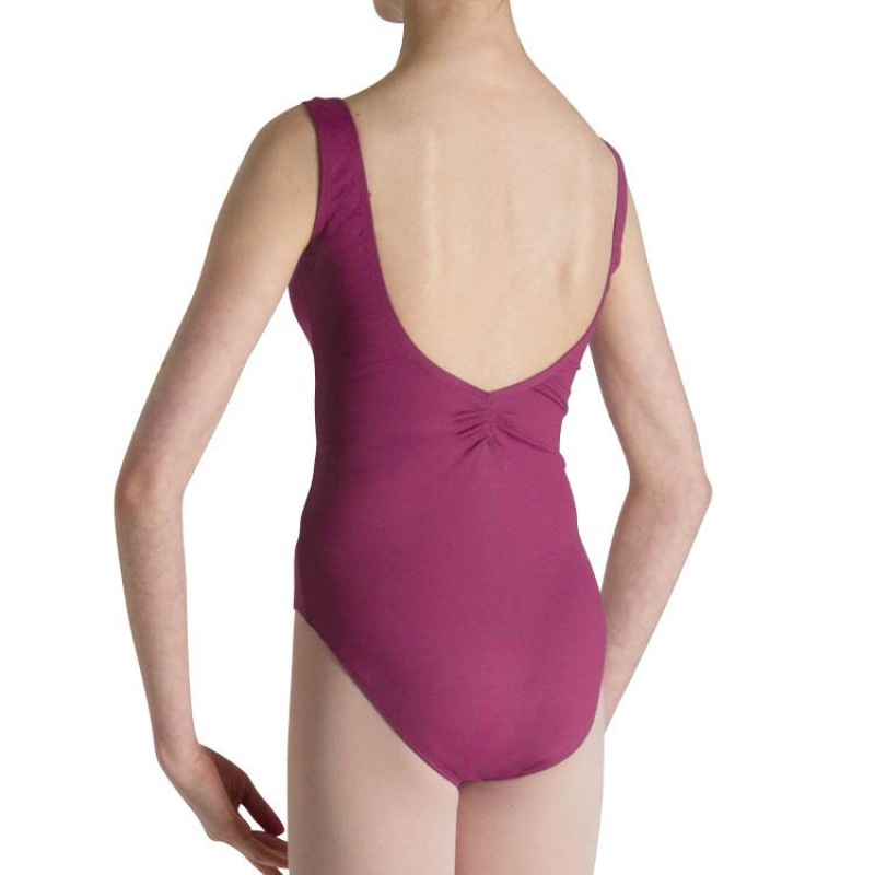 Kids' Bloch Cecilia Gathered Tank Leotards Boysenberry | SMYVO98057