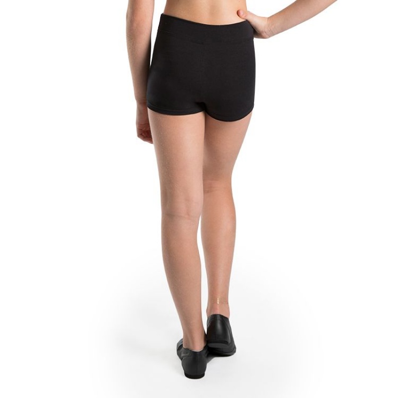 Kids' Bloch Chavelle Hipster Front Short Bottoms Black | DMYVO54394