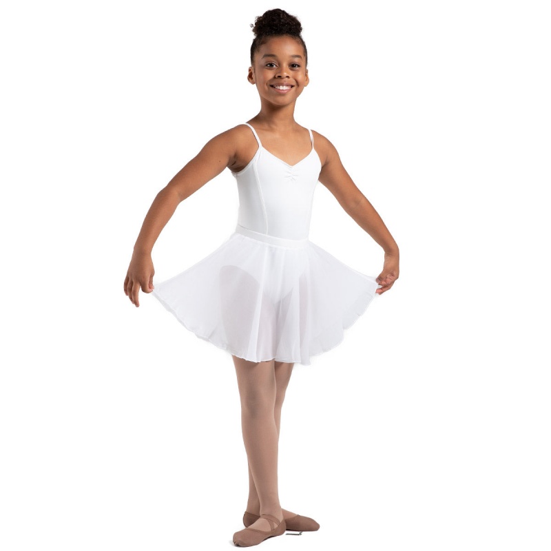 Kids' Bloch Chayanne Chiffon Short Circle Skirts White | MYDYB15110