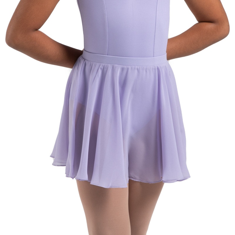 Kids\' Bloch Chayanne Chiffon Short Circle Skirts Lilac | UMYND13397