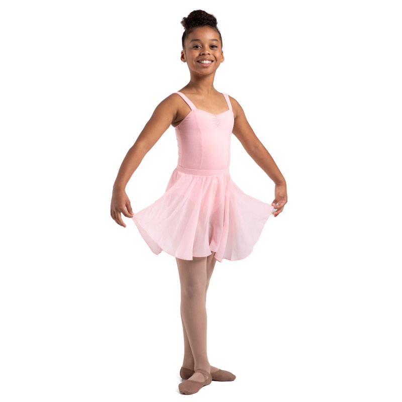 Kids' Bloch Chayanne Chiffon Short Circle Skirts French Rose | MYICD16540