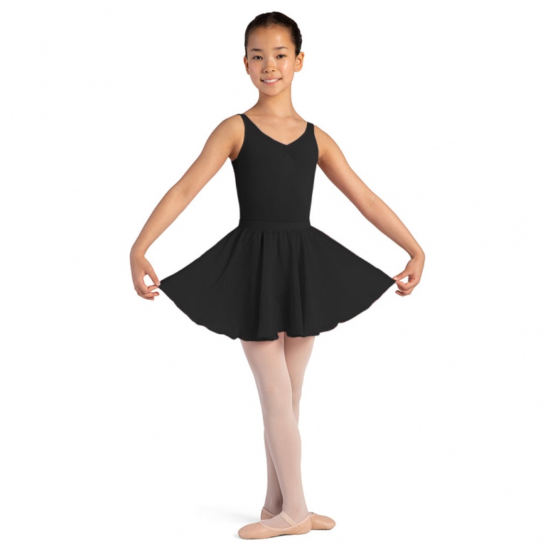 Kids' Bloch Chayanne Chiffon Short Circle Skirts Black | EMYVG91635