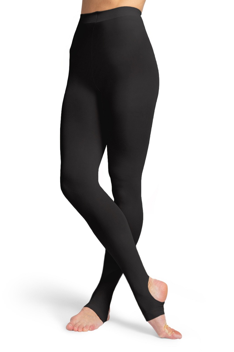 Kids\' Bloch Contoursoft Sitrrup Tight Black | PMYQX66152