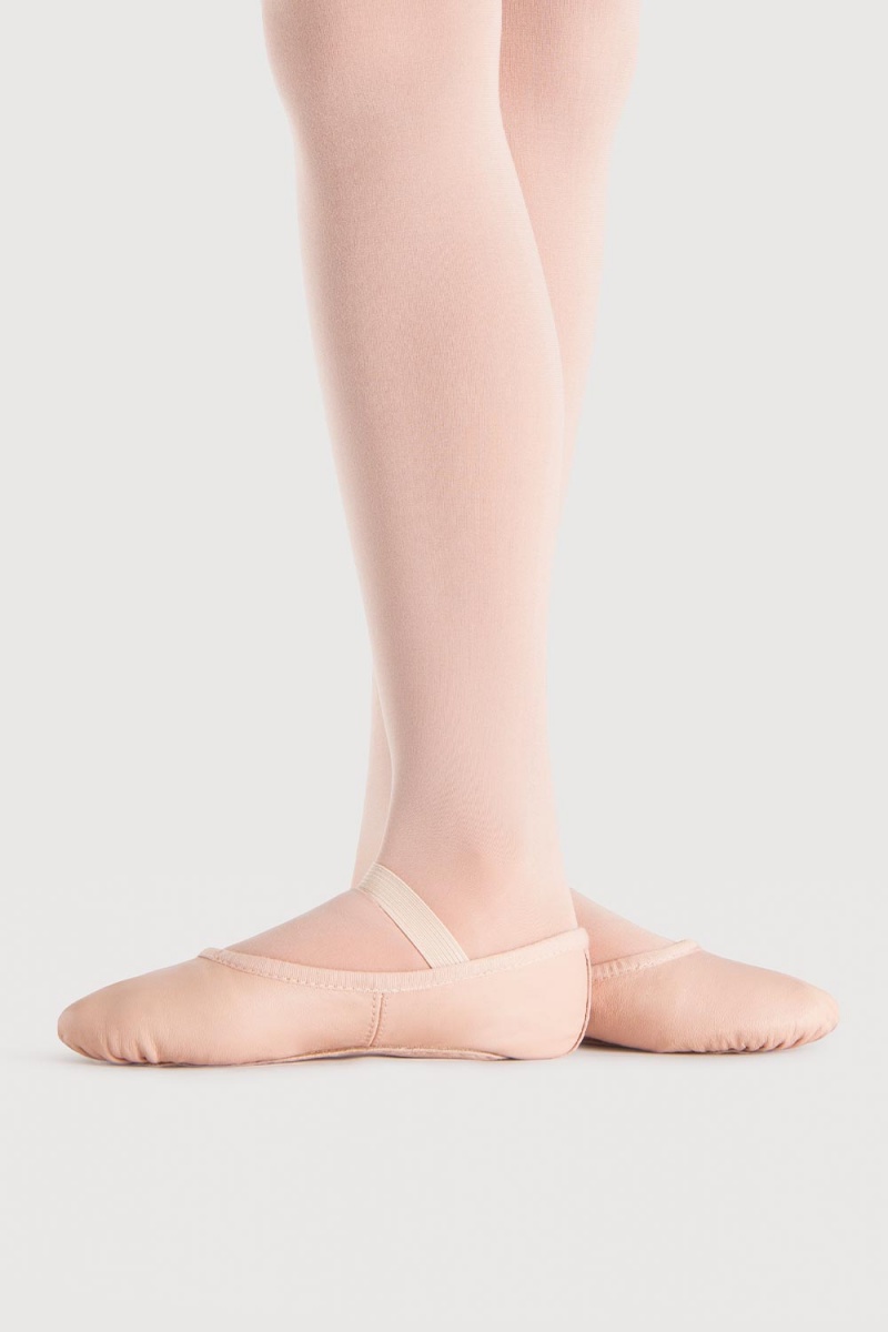 Kids' Bloch Dansoft Leather Girls Ballet Flats Pink | YMYGT10468