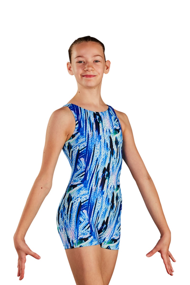 Kids\' Bloch Electric Blues Printed Unitards Electric Blues | MYEGJ13237