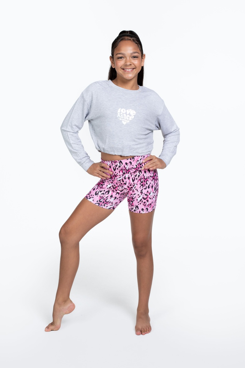 Kids' Bloch Flo Active Justice Drawstring Pullover Tops Grey Marl | MYEGJ71735