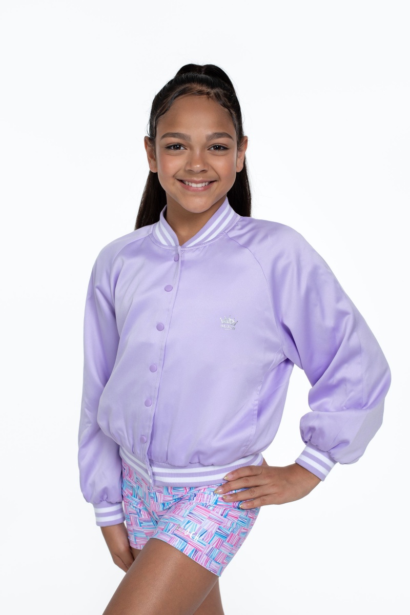 Kids' Bloch Flo Active Rizzo Bomber Jacket Tops Lilac | MYJVR31218