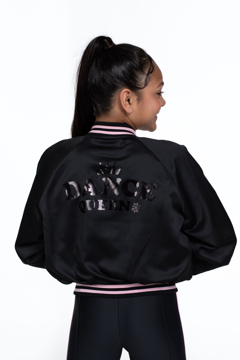 Kids' Bloch Flo Active Rizzo Bomber Jacket Tops Black | GMYUC20170