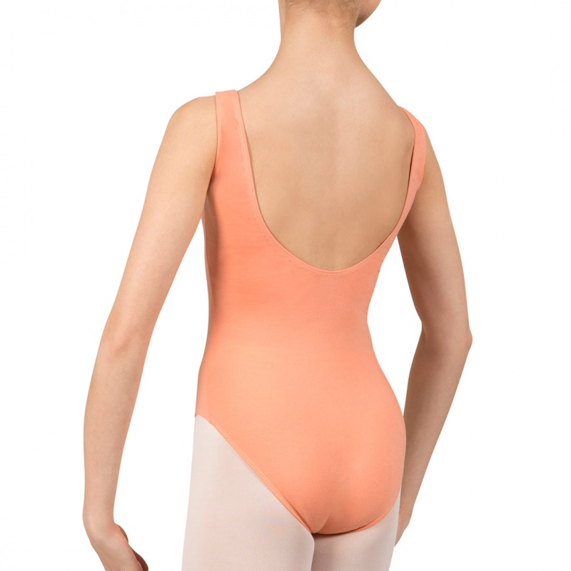 Kids' Bloch Gathered Front With Low Back Leotards Guava | MYXBR89891