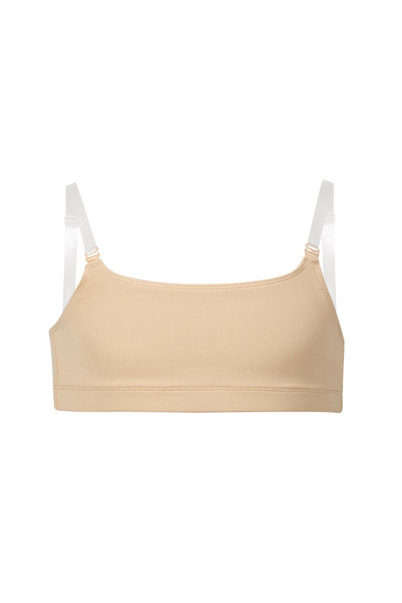 Kids\' Bloch Leia Crop Top Underwear Sand | QMYUV85161