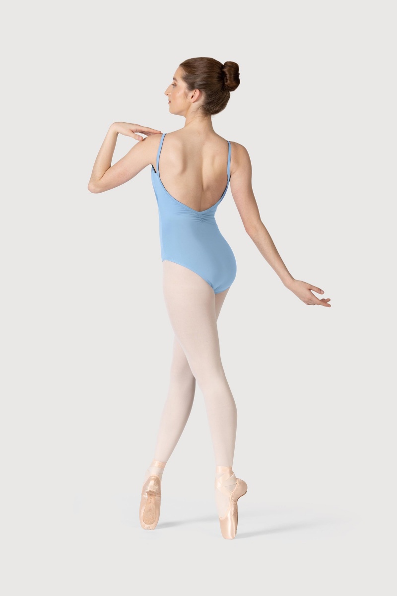 Kids' Bloch Microlux™ Cherie Princess Cami Gathered Front & Back Leotards Ballet Blue | MYNZX45459