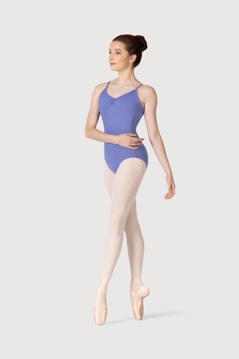 Kids' Bloch Microlux™ Cherie Princess Cami Gathered Front & Back Leotards Lunar | TMYPQ90361