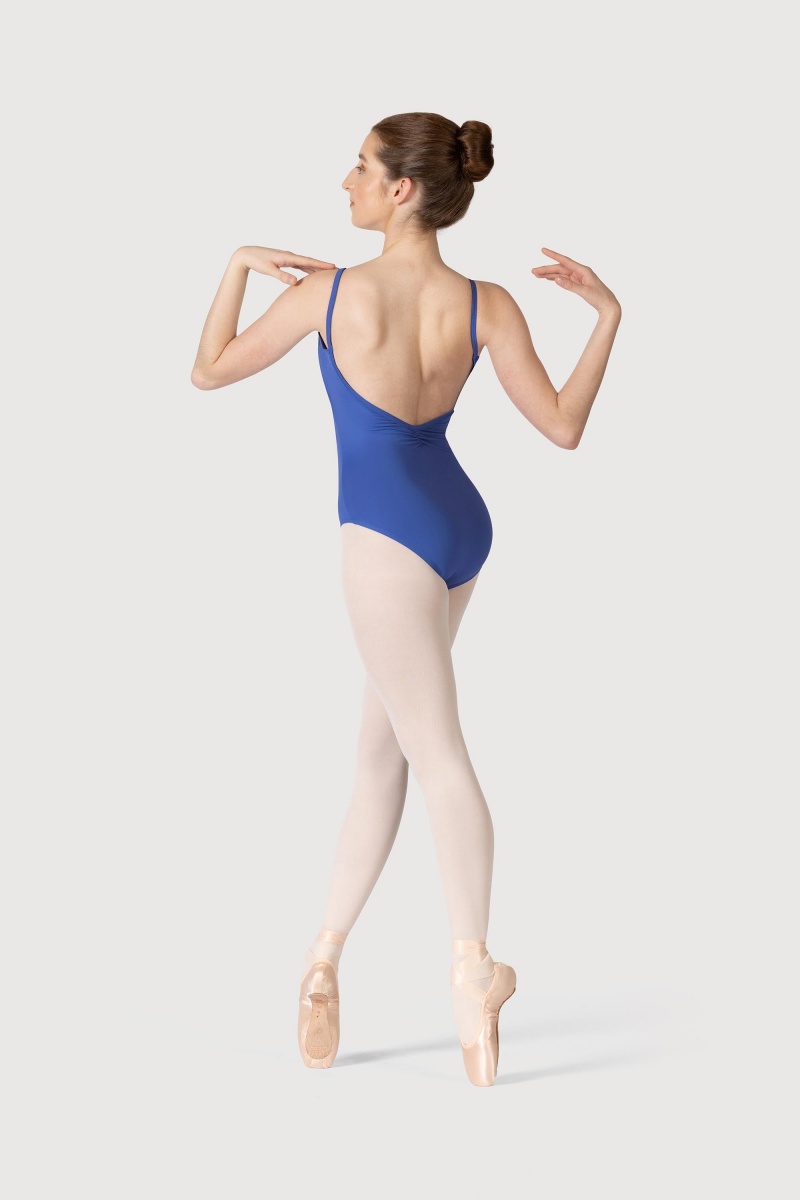 Kids' Bloch Microlux™ Cherie Princess Cami Gathered Front & Back Leotards Zaffiro | MYICD79947