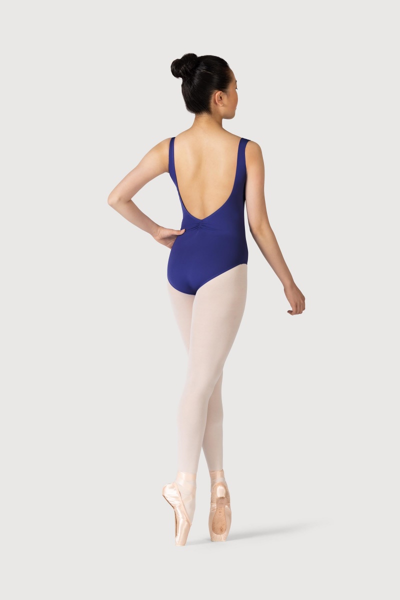 Kids' Bloch Microlux™ Gayleena Empire Gathered Front Wide Strap Leotards Marine | AMYWC77480