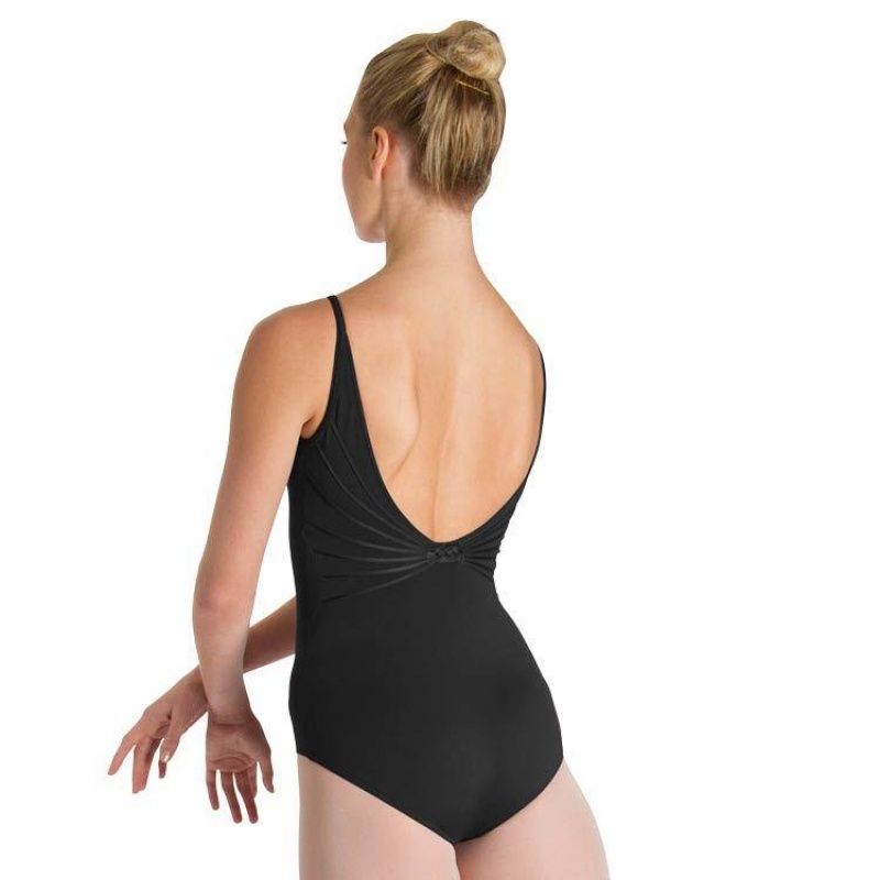 Kids\' Bloch Mirella Moria V Knot Back Leotards Black | MYEGJ43486