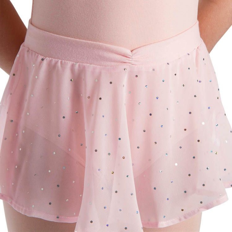 Kids' Bloch Olesia Sequin Spotted Skirts Light Pink | MYDFL37804