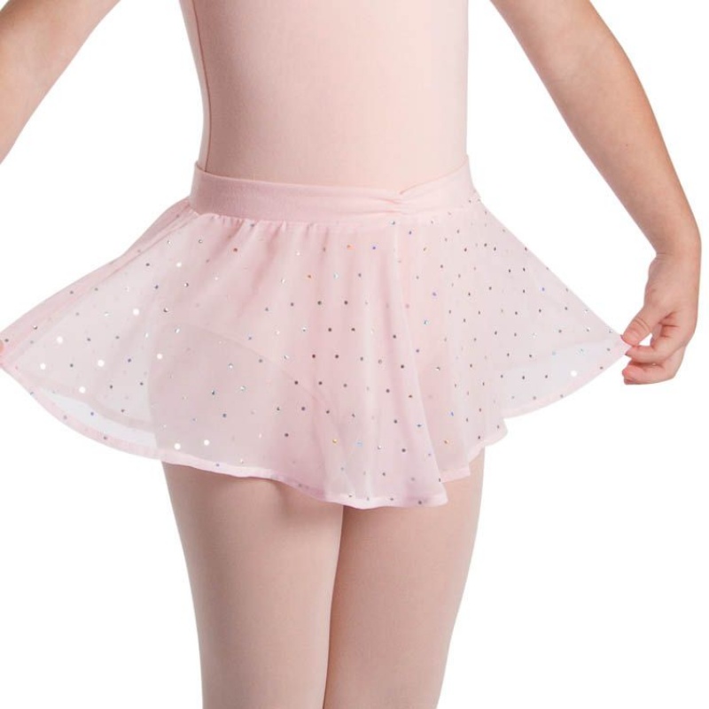 Kids\' Bloch Olesia Sequin Spotted Skirts Light Pink | MYDFL37804