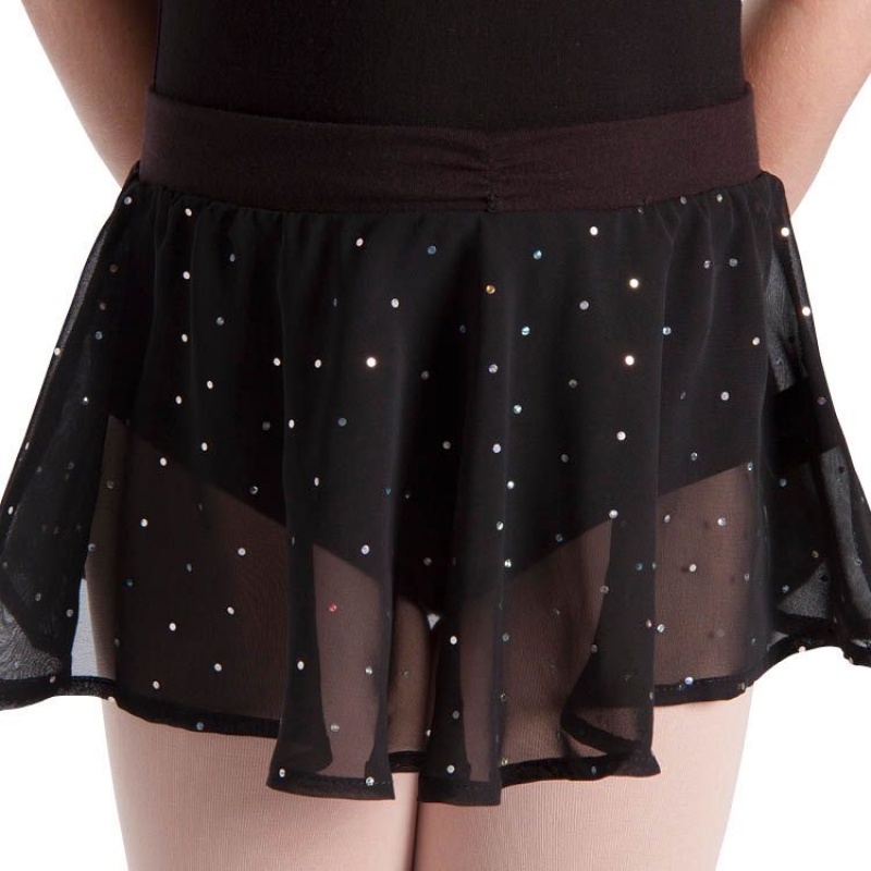 Kids' Bloch Olesia Sequin Spotted Skirts Black | MMYFT85350