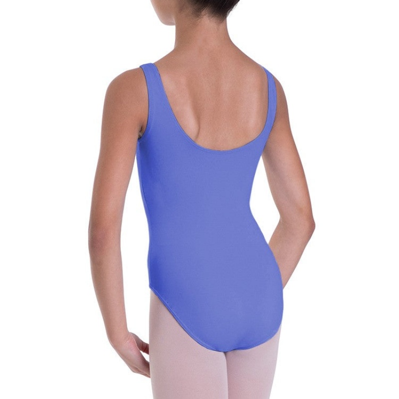 Kids' Bloch Overture Odetta Sleeveless Pleat Leotards Lunar | MYJKU98625