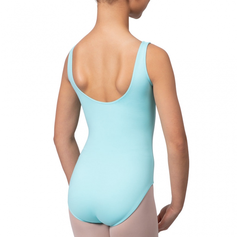 Kids' Bloch Overture Odetta Sleeveless Pleat Leotards Iceberg | BMYSD87979