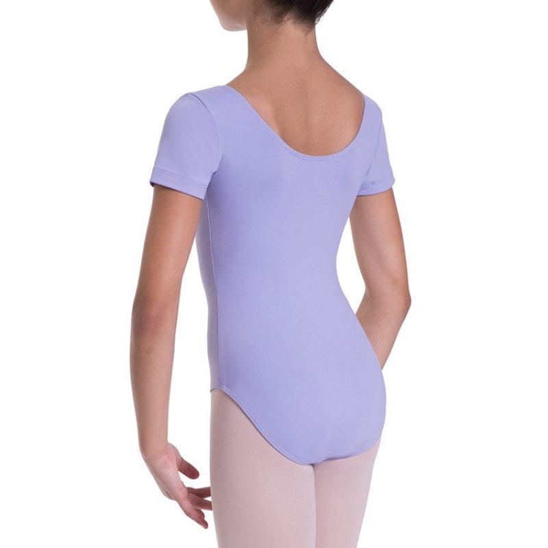 Kids' Bloch Overture Olisia Short Sleeve Leotards Lilac | MYNEJ73935