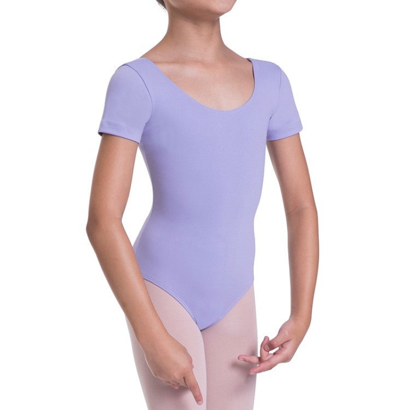 Kids' Bloch Overture Olisia Short Sleeve Leotards Lilac | MYNEJ73935