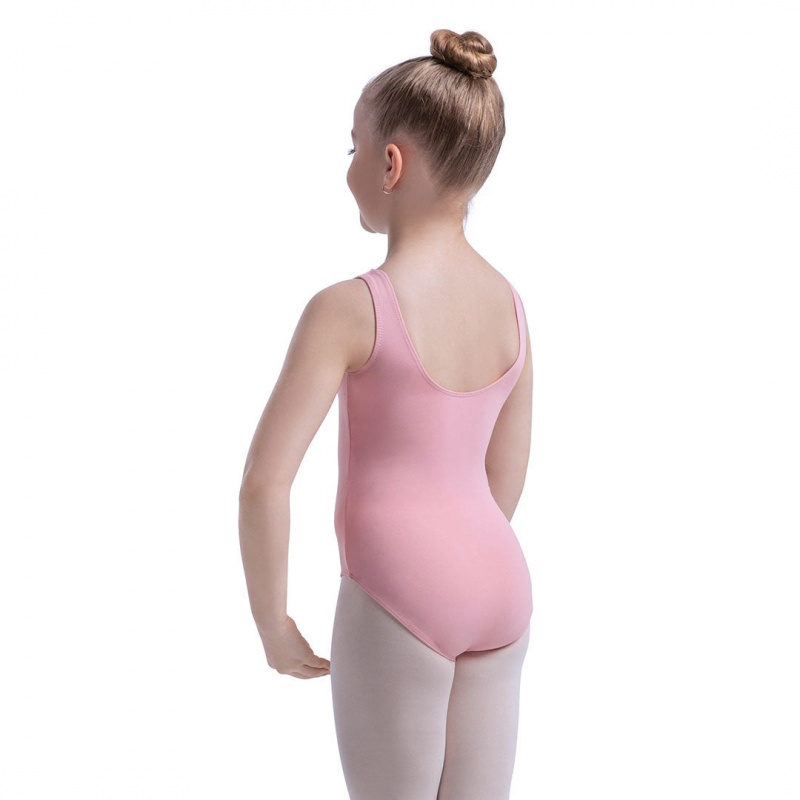 Kids' Bloch Overture Oona Scoop Neck Tank Leotards French Rose | TMYWZ88754