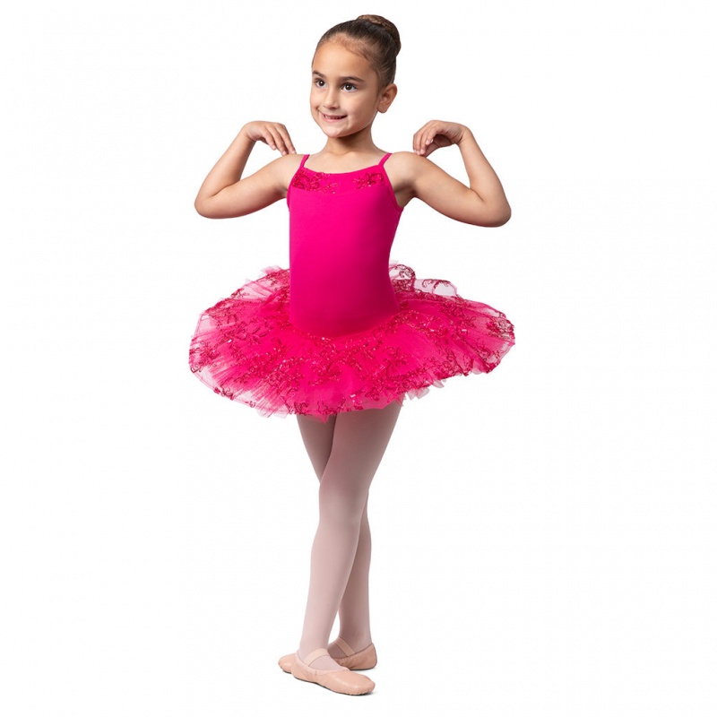 Kids' Bloch Perlaida' Sequin Overlay Tutu Leotards Mulberry | UMYND65029