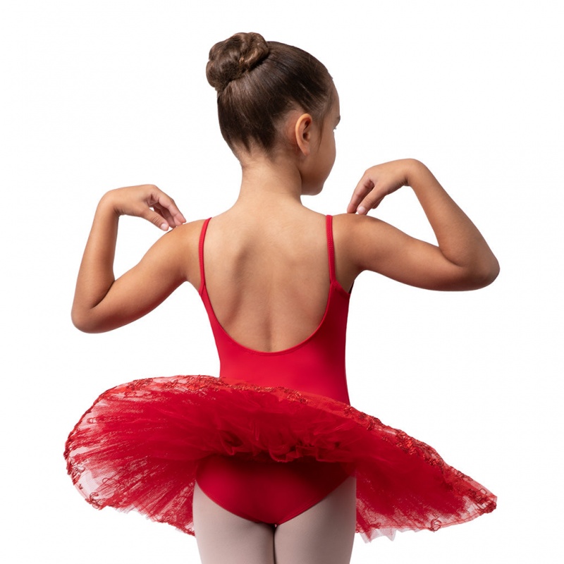 Kids' Bloch Perlaida' Sequin Overlay Tutu Leotards Red | DMYVO99686