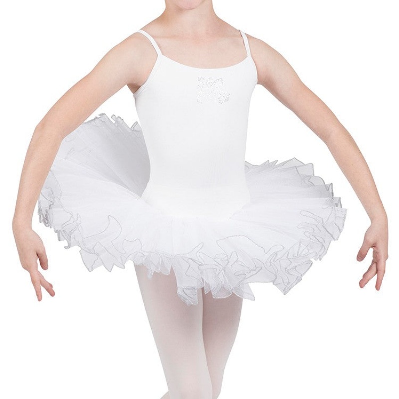 Kids' Bloch Silvana Diamante Dress White | MYJKU10267