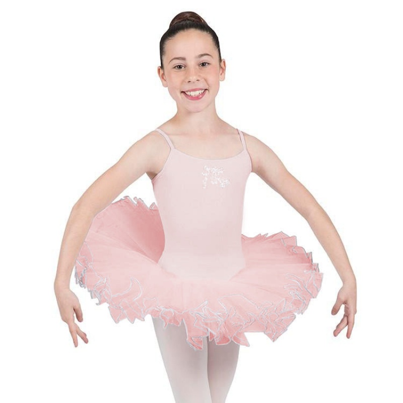 Kids\' Bloch Silvana Diamante Tutu Leotards Candy Pink | MYQAV63502