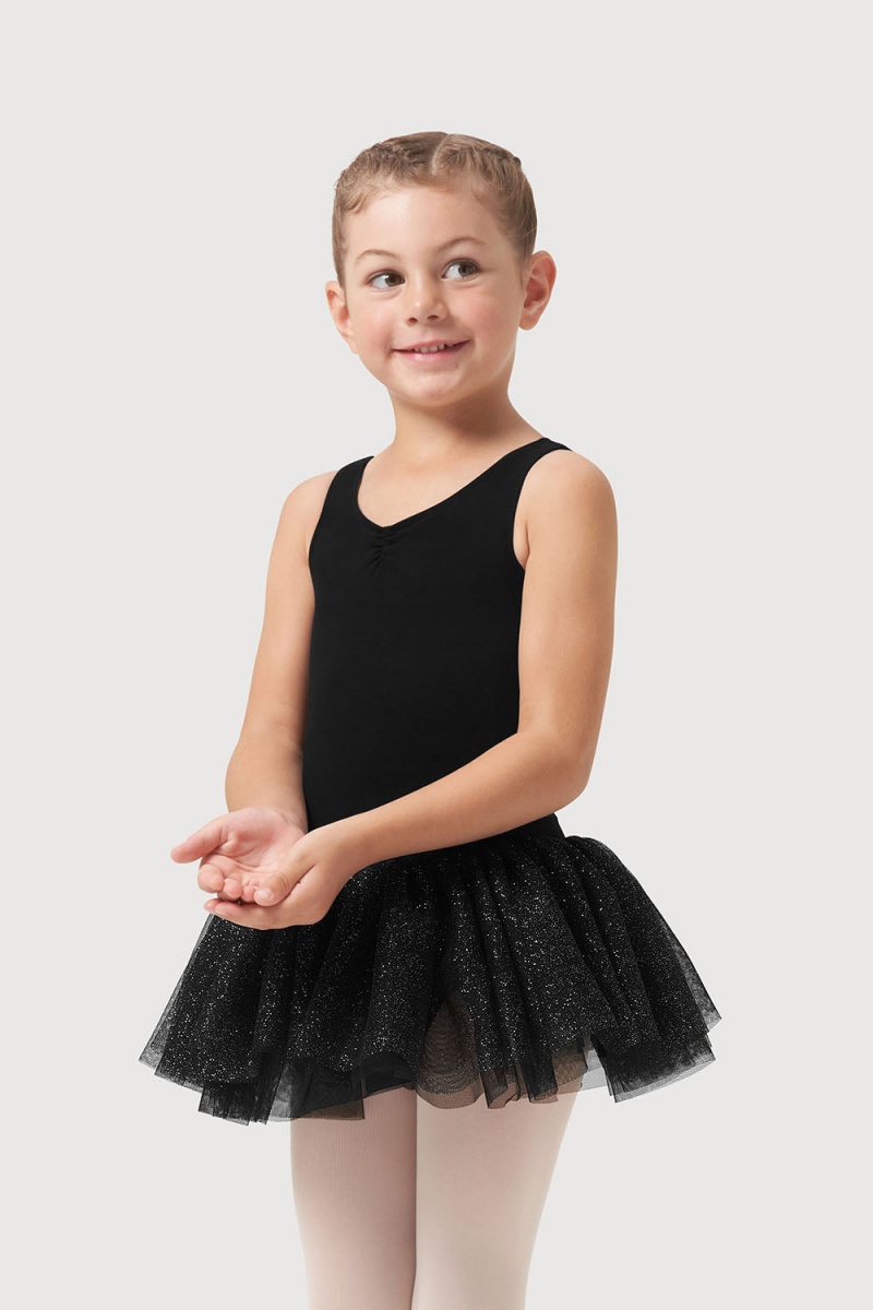 Kids' Bloch Sparkle Tank Tutu Leotards Black | PMYQX65247