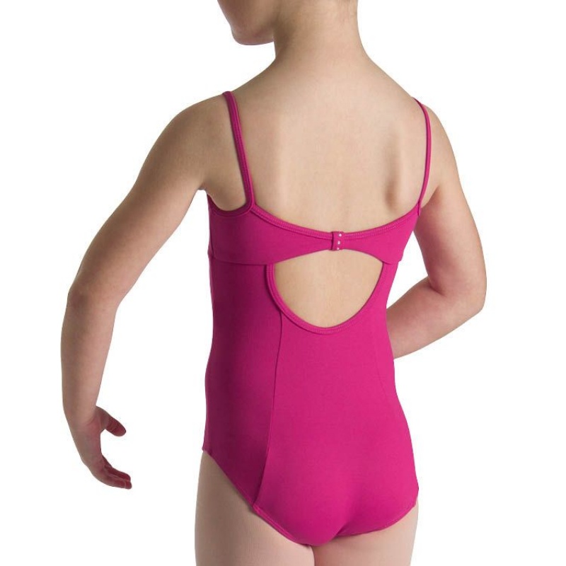 Kids' Bloch Sugar Bow Back Leotards Hot Pink | GMYEC21003