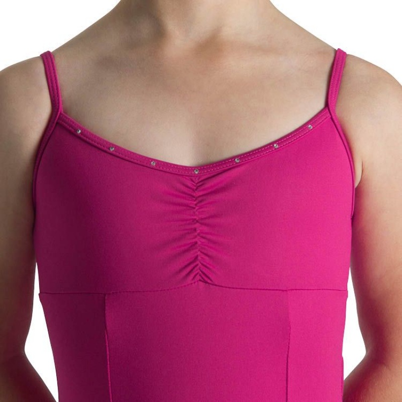 Kids' Bloch Sugar Bow Back Leotards Hot Pink | GMYEC21003