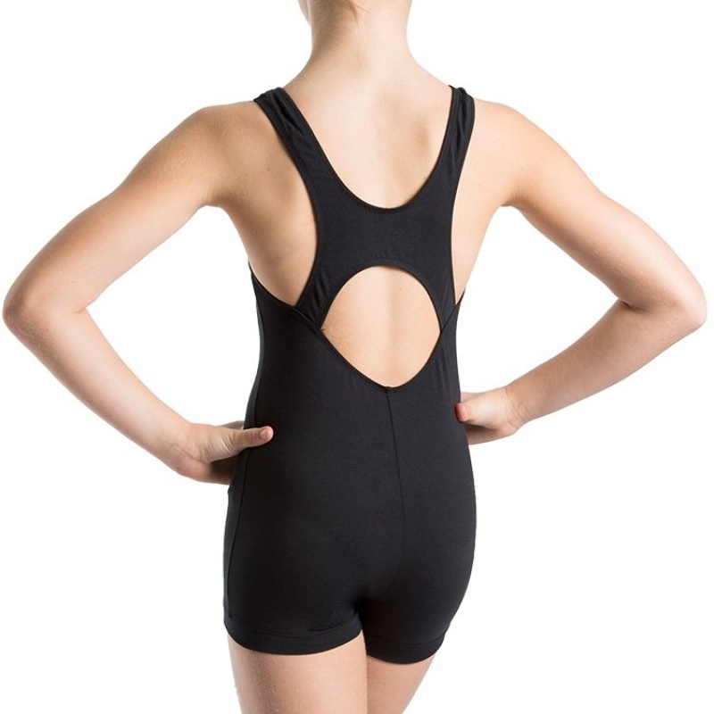 Kids' Bloch Toni Cut Out Tomboy Unitards Black | MYIIZ52574