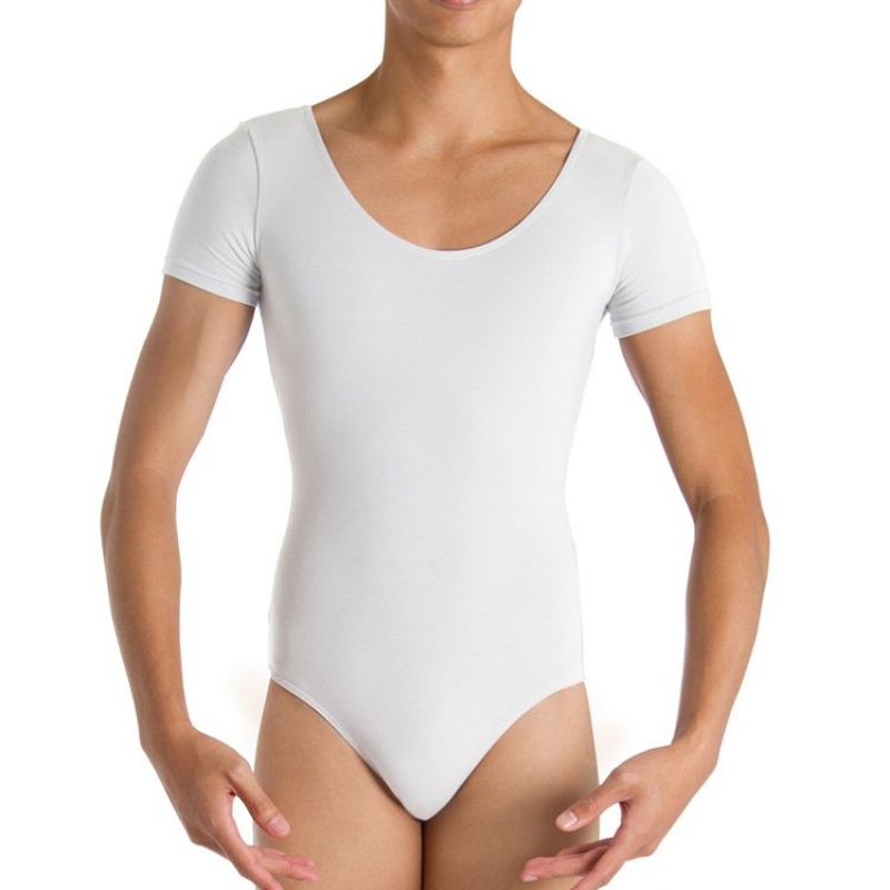 Men\'s Bloch Boyd Cap sleeve Leotards White | ZMYNQ84557