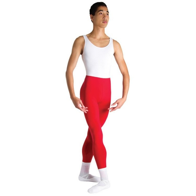 Men's Bloch Dale High Waist Full Length Tight Red | ZMYMJ60682