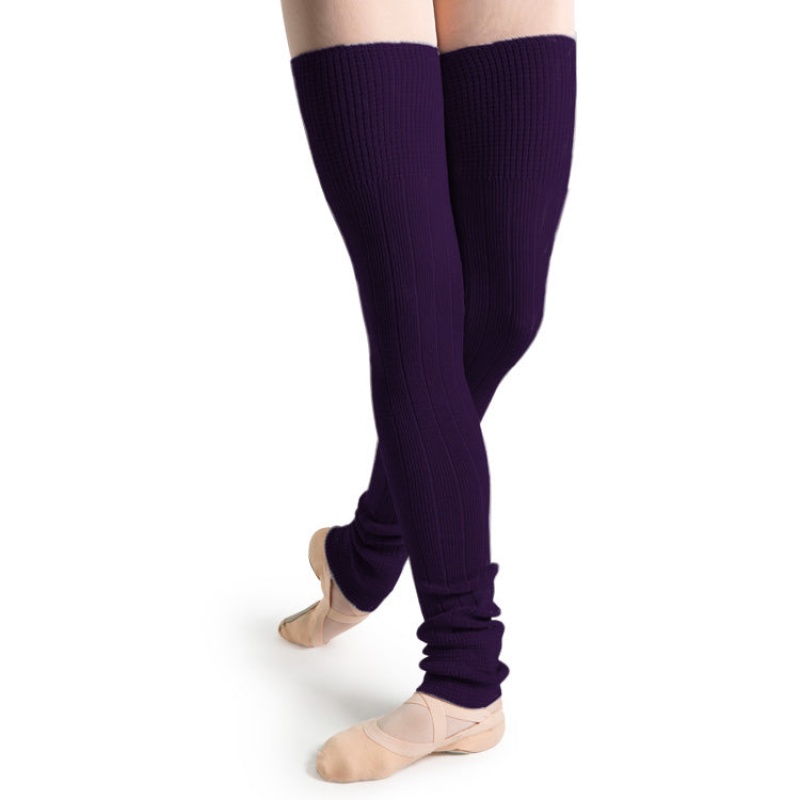 Men\'s Bloch Long Ribbed Legwarmers Knitwear Purple | UMYND96704