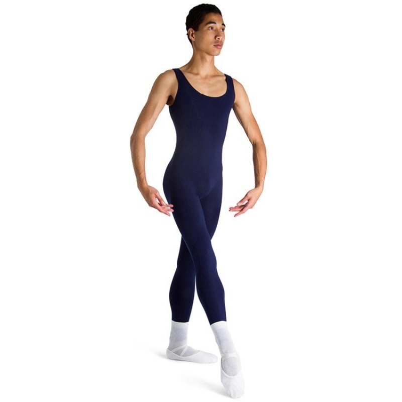 Men\'s Bloch Mark Scoop Neck Tank Unitards Navy | MYJKU74062