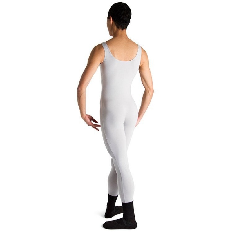 Men's Bloch Mark Scoop Neck Tank Unitards Silver | MYNEJ33099