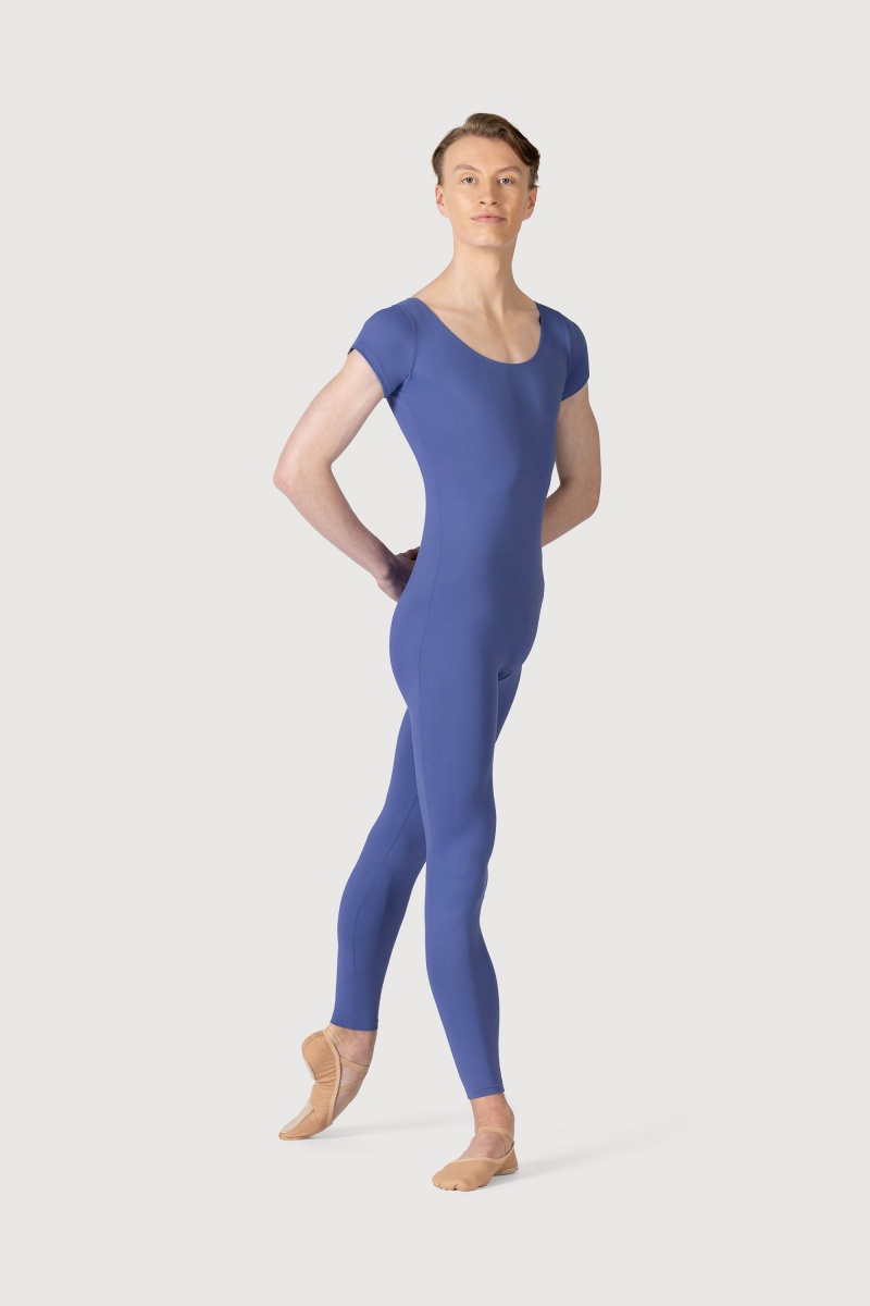 Men's Bloch Microlux™ Scoop Neck Cap Sleeve Unitards Lunar | YMYVQ76830