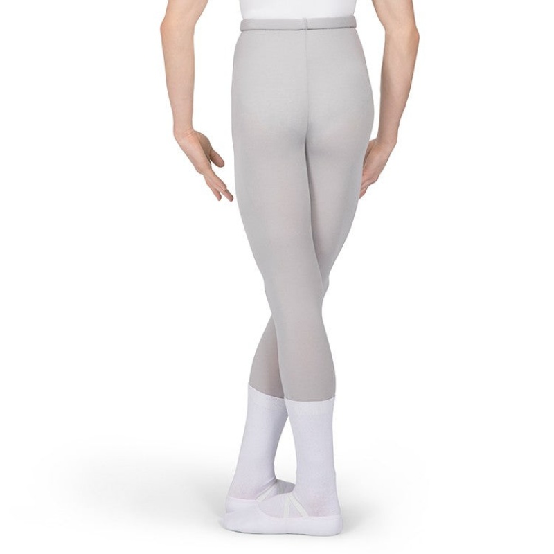 Men's Bloch Xlong High Waisted Fitted Full Length Tight Silver | UMYTG59953