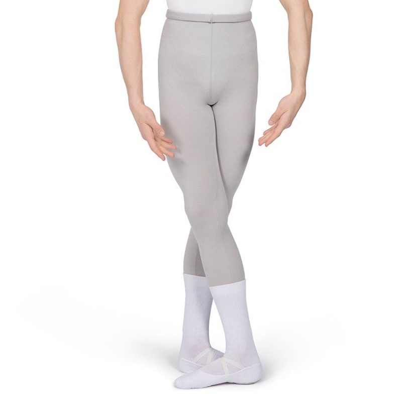 Men's Bloch Xlong High Waisted Fitted Full Length Tight Silver | UMYTG59953