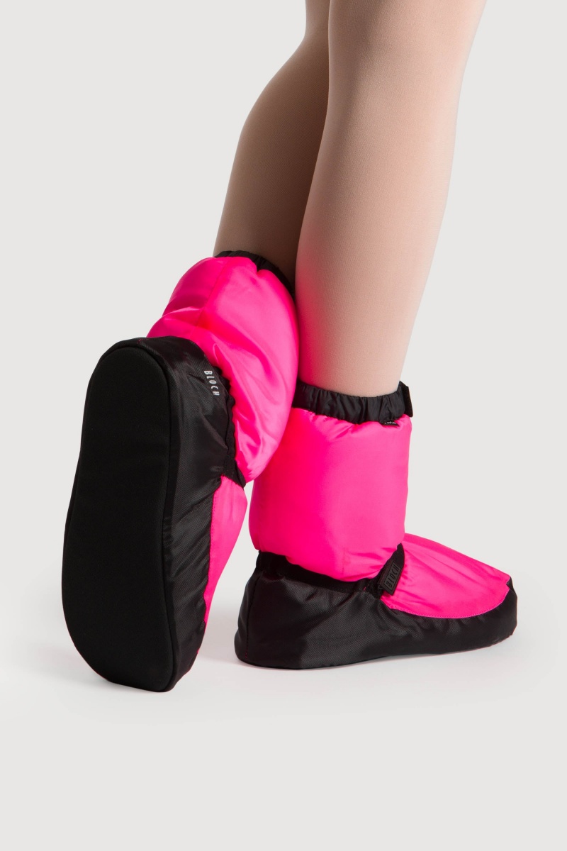 Women's Bloch Adult Warmup Booties Pink Fluro | EMYVG48712