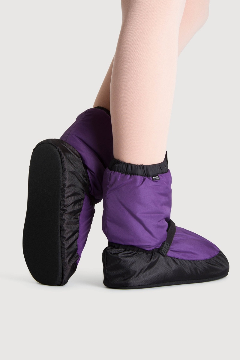 Women's Bloch Adult Warmup Booties Purple/Black | AMYWC89298