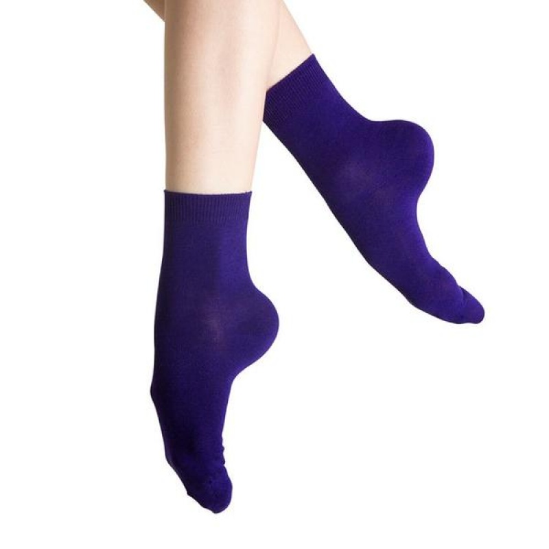 Women's Bloch Ankle Socks Deep Purple | MYEAH36979