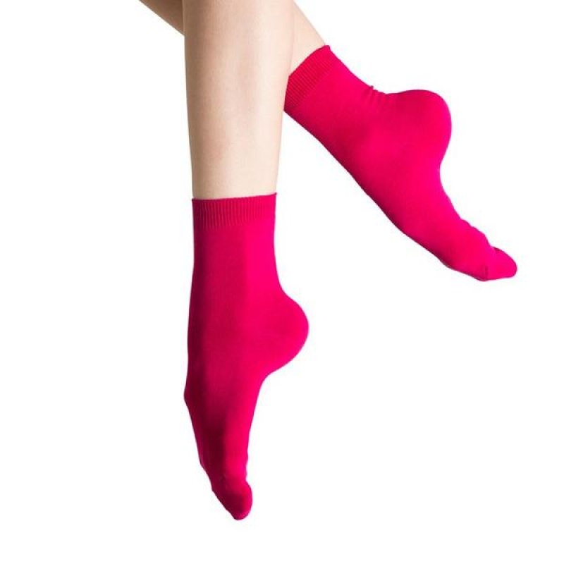 Women's Bloch Ankle Socks Hot Pink | BMYSD35422