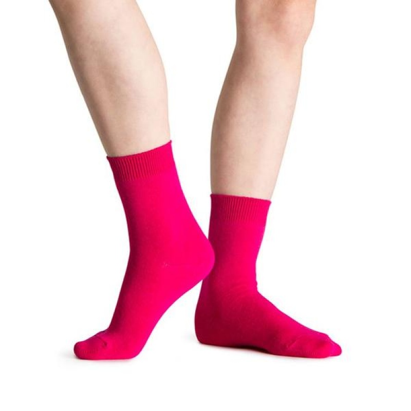 Women\'s Bloch Ankle Socks Hot Pink | BMYSD35422