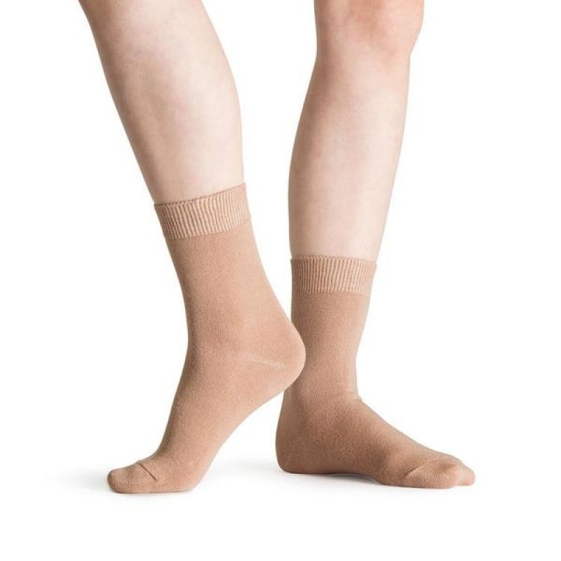 Women\'s Bloch Ankle Socks Tan | MYCIF79317