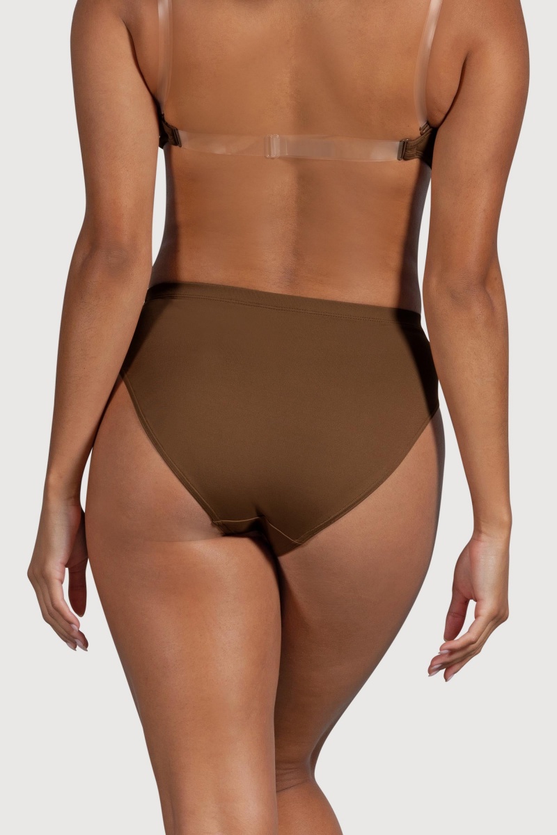 Women's Bloch Aquila High Waist Underwear Cocoa | QMYWA74108